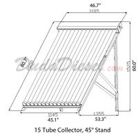15 Tube 45° Flat Roof / Ground Solar Collector Stand