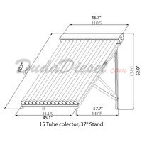15 Tube 37° Flat Roof / Ground Solar Collector Stand