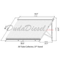 25 Tube 37° Flat Roof / Ground Solar Collector Stand