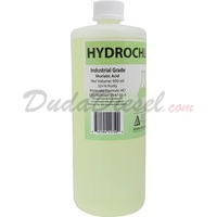 950ml / 1 quart bottle of 32% Hydrochloric acid 20 baume (front)