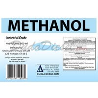 Product label for 950mL bottle of Methanol