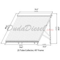 25 Tube 45° Flat Roof / Ground Solar Collector Stand