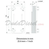 B3-14DW 10 Plate Double Wall Heat Exchanger Dimensions