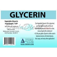 Product label for 950mL bottle of Food Grade Vegetable Glycerin