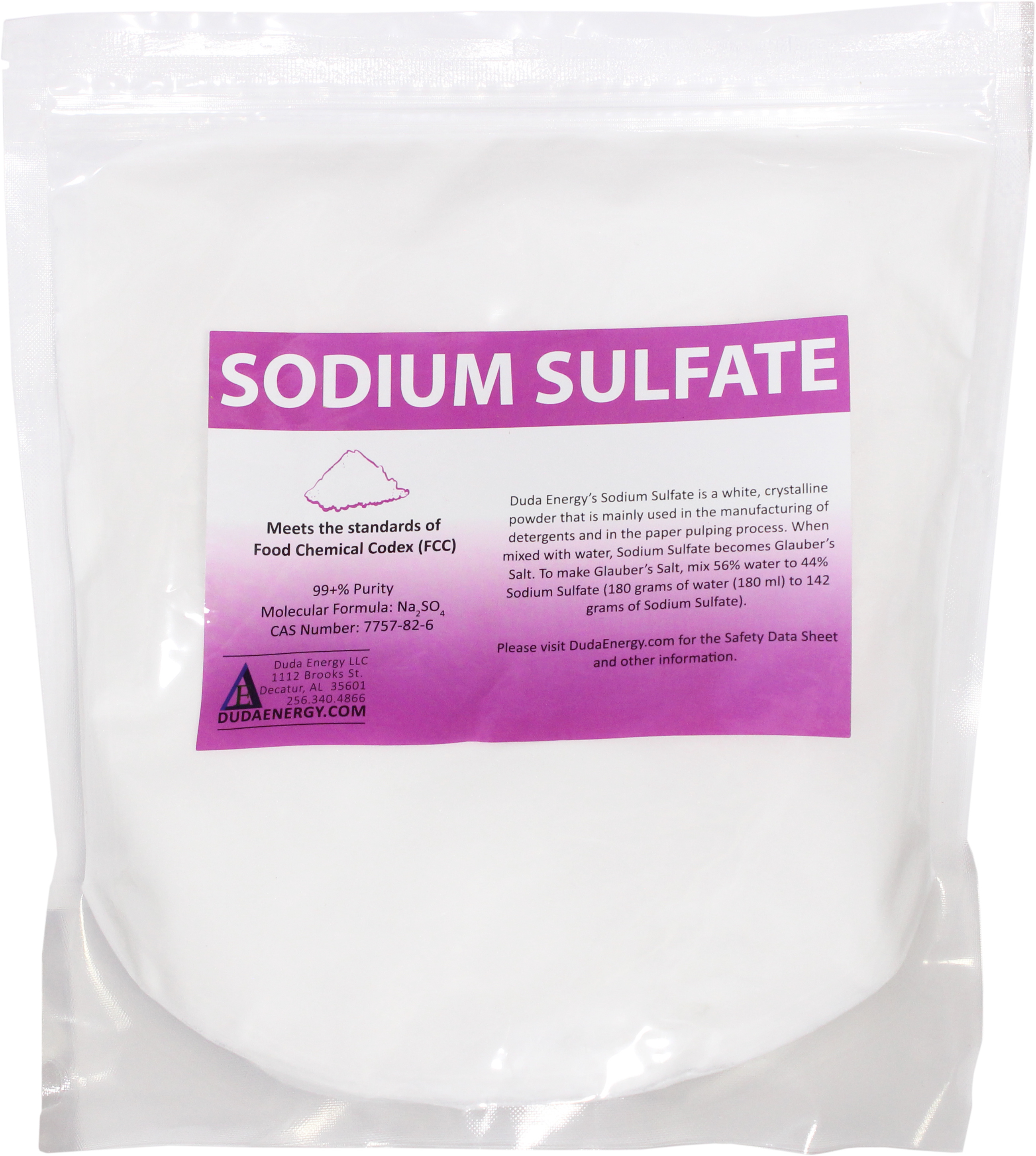 Natural Sodium Sulfate Food Grade 99+% Granular Anhydrous Crystals Salt ...